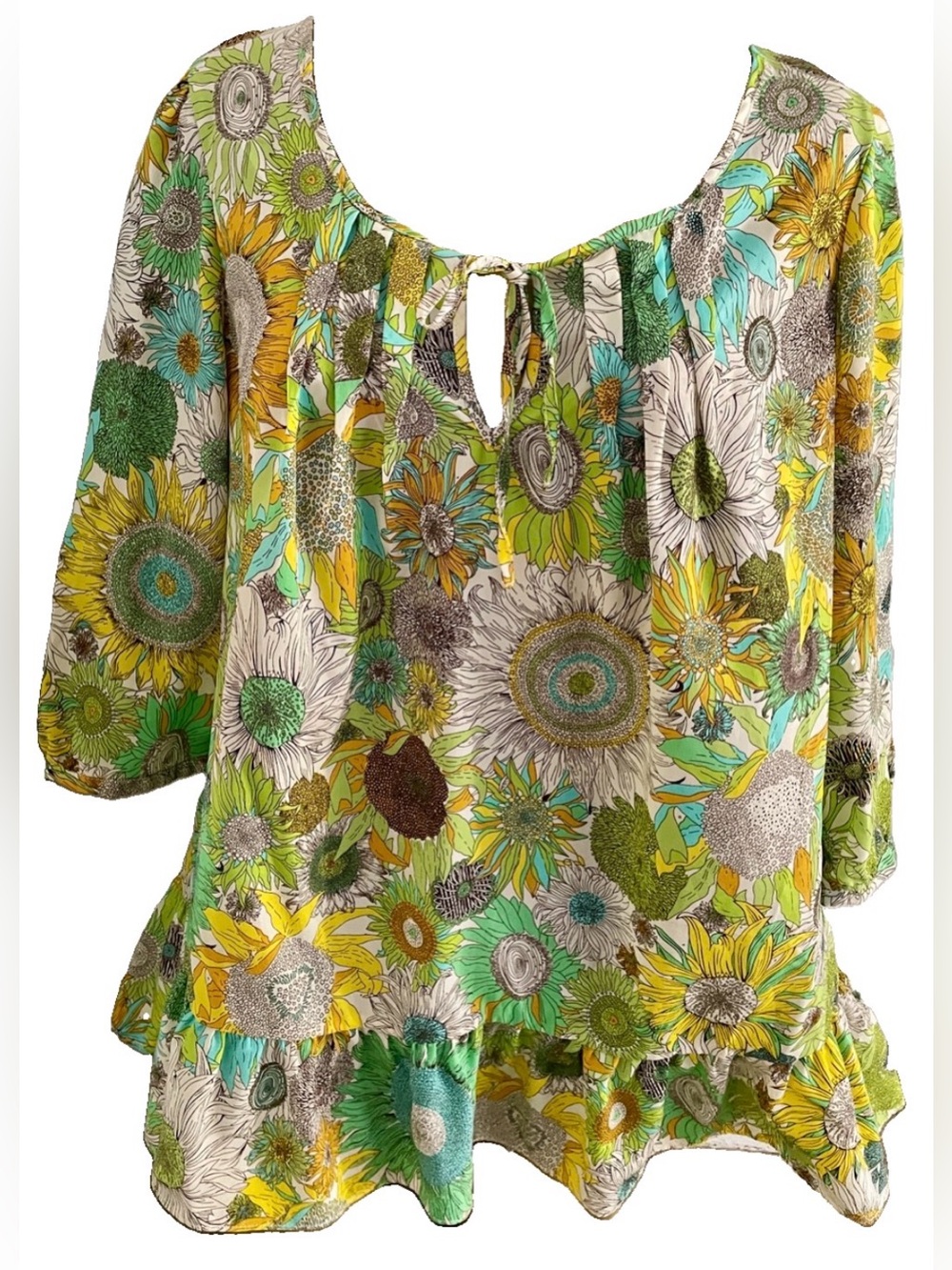 LIBERTY of LONDON for Target Sunflower PEASANT Tunic Top BLOUSE Size XL